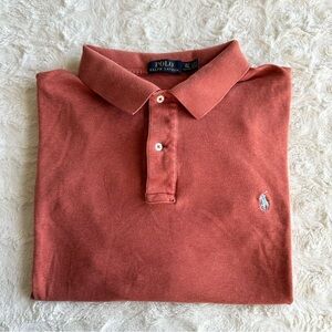 Polo Ralph Lauren Shirt Mens XLT TALL Red Cotton Little Pony Classic Logo READ